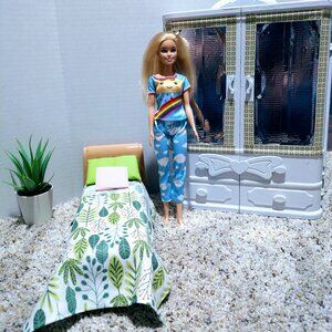 OOAK Barbie Size Bedroom with Doll & Accessories